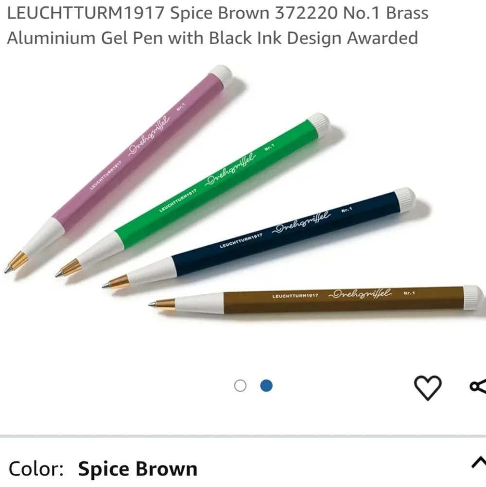 ❤️BUY 10 GET 5 FREE Leuchtturm1917 Spice Brown Gel Pen, Retail Price $28.50